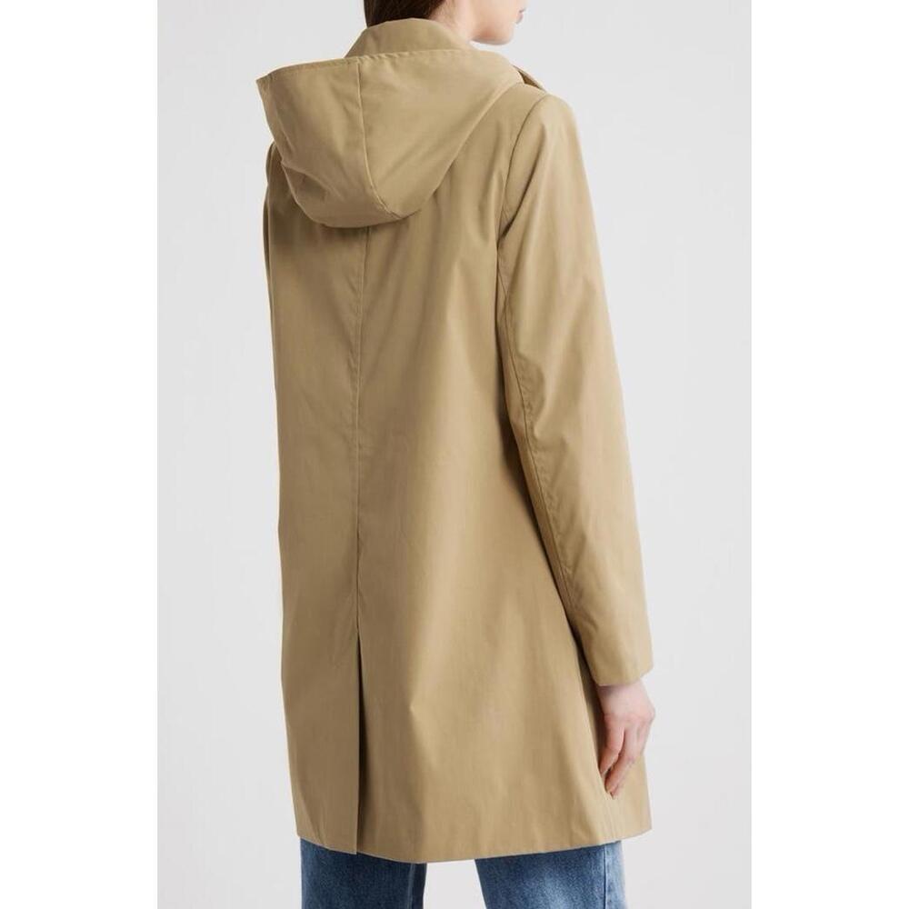 New Lauren Ralph Lauren Crested Hooded Coat In Birch Tan Size L $220 - Picture 2 of 12